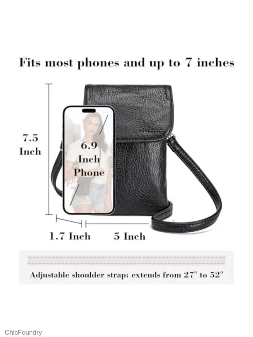 Small Vegan Leather Crossbody Bag for Women Cell Phone Purse Travel Everyday